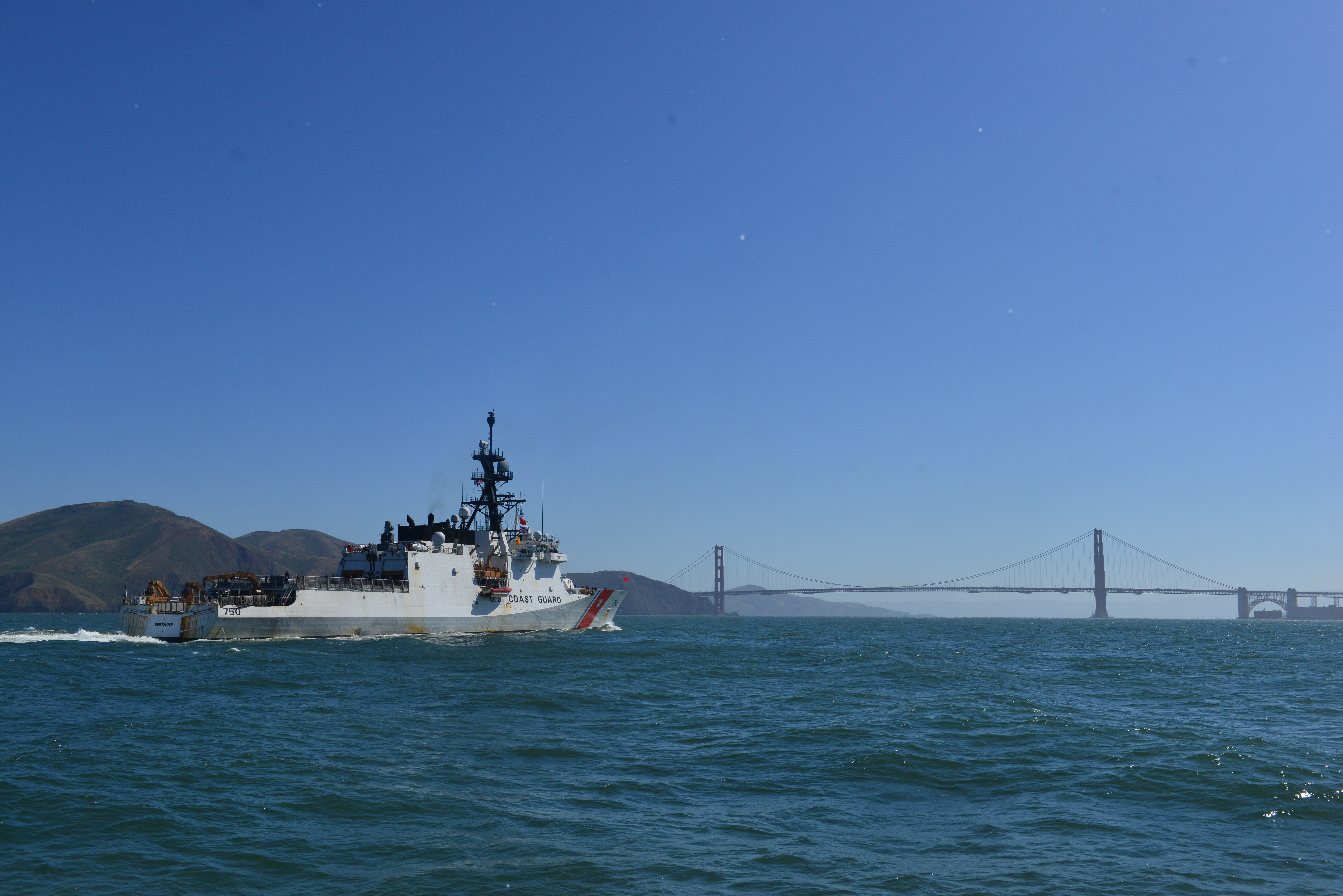 Coast Guard Cutter near the Golden Gate Bridge